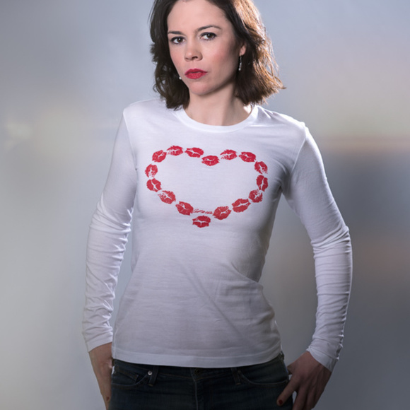 Crew Neck - Long Sleeve 100 % Organic Cotton Tee - Picture 6 of 7